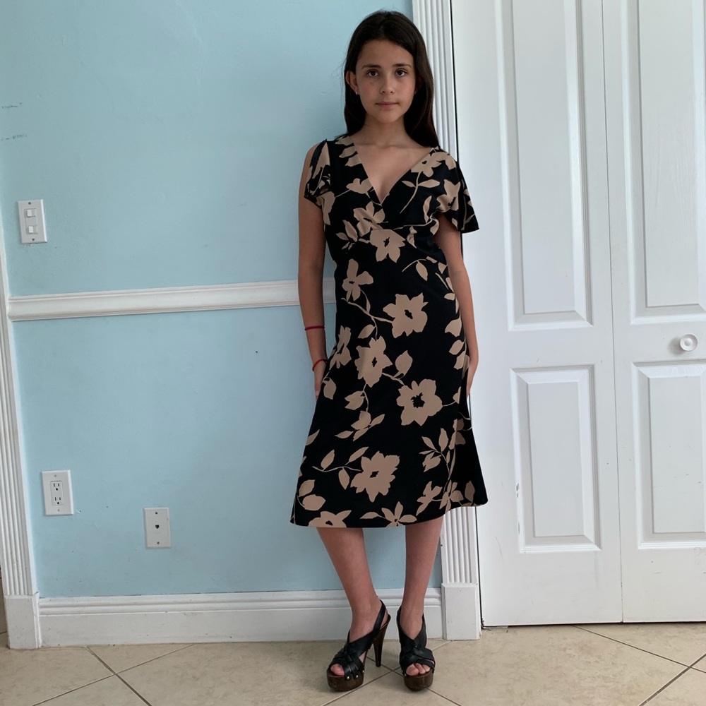 Black floral dress